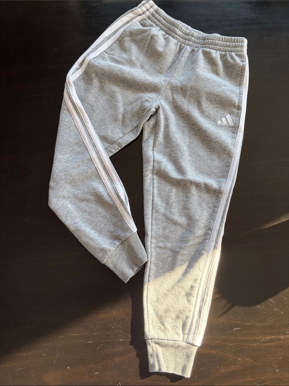 adidas Youth Gray Sweatpants with White Side Stripes